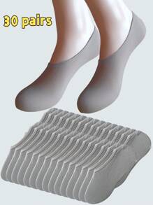 8/15/20/30 Pares de calcetines invisibles de tobillo de unicolor para hombre, transpirables, de secado rápido, anti-olor, suaves, con tela que absorbe la humedad, apropiados para hombres, mujeres, parejas, uso diario, deportes, exterior, primavera, verano, otoño