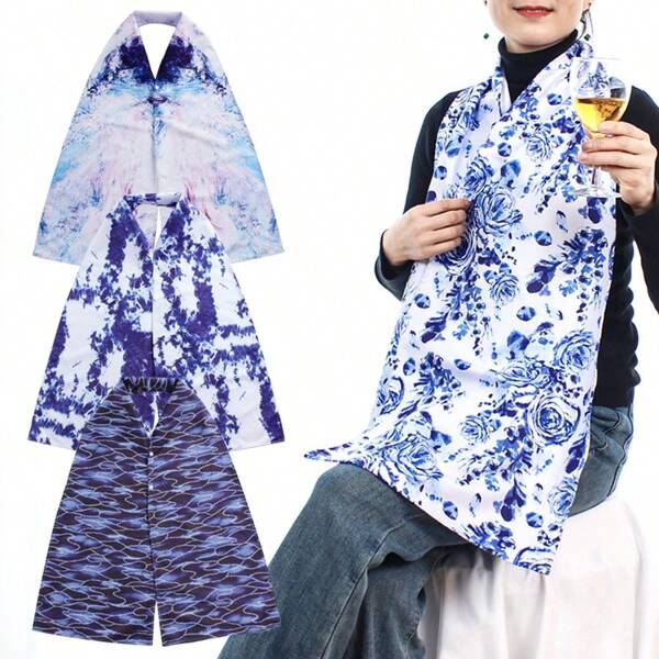 1 Stück Essbib für Erwachsene, wasserdicht und ölabweisender Halstuch für Erwachsene, Kleidungsschutz für ältere Damen, Würdevoller Esshalstuch, zum Tragen während der Mahlzeiten, geeignet für Senioren und pflegebedürftige Personen