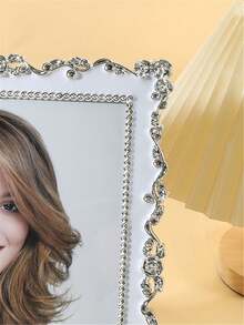 1 Stück silberner kreativer Retro-Artikel Fotorahmen - leichte Tischdekor für Büros & Schlafzimmer (6 Zoll, 7 Zoll und 10 Zoll 3 Größen) (zufälliger Versand von Fotopapier)