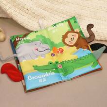 1pc Baby Cloth Book, Quiet Tearing Book, Children's Fabric Book, Early Education Infant Cloth Book, Cognitive Enlightening Sticker Book