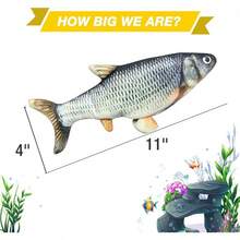 Juguetes Gato Eléctrico Pez para Gato con Catnip Pescado para Gatos Que se Mueve Juego Pez Gato Interactivo Wriggly Fish Cat Toy USB Recargables, Carpa Herbívora - Carpa - Ver 5