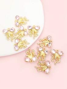10pcs Gorgeous Rhinestones Inlay Tassel Bow Charms Princess Style Necklace, Bracelet, Earrings & Clothing Decorations DIY Light Luxury And Unique Design Delicate Sparkling Bowknot Pendants - Perfect Gift For Girlfriend & BFF Friends, Suitable For Banquet & Party