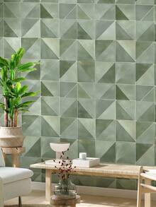 1 Roll 1m/3m/5m Retro Triangle Geometric Pattern Minimalist Style Vinyl Wallpaper, Suitable For Home Renovation, Room Decor, Cabinet Refacing, Bathroom Decor, Wall Covering, DIY, Waterproof, Anti-Fouling, Aluminum Foil Wallpaper, Non-Transparent, Covering Stains, Flexible, Easy To Clean, Self-Adhesive Wall Paper - Multicolor - View 5