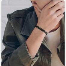 1 pieza Brazalete de acero inoxidable de 8 mm para hombres, estilo grueso, regalo de joyería poderosa para hombres y niños, longitud de 21,5 cm