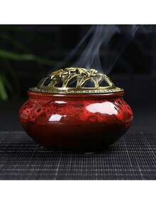 1pc Ceramic Incense Burner, Home Decor, Suitable For Stick/Cone/Disc Incense, Round Disc Incense Burner, Sage Incense Burner, Home Use Incense, Ceramic Incense Holder, Indoor & Outdoor, Hotel, Kitchen, Bathroom, Living Room - Multicolor - View 7