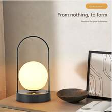 Zazumi 1pc Cordless Rechargeable Lamp With Touch Control, 3-Color Dimmable, Creative Night Light For Bedroom, Living Room, Office, Dining Room, Camping, Outdoor, Long-Lasting