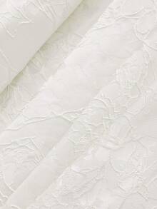 Đầm midi dáng xòe, thanh lịch, lãng mạn, chất liệu vải dệt họa tiết, cổ chữ V, eo thon, thích hợp cho buổi hẹn hò lãng mạn mùa hè. - Màu be - Xem 7