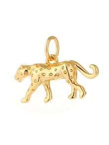 1pc Copper Plated Zirconia Stone DIY Pendant, Suitable For Necklace, Bracelet, Earring - Yellow Gold - View 4