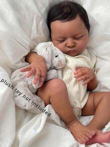 50cm 20inch Sleeping Reborn Black Baby Art Doll Toy Like Real (Soft Vinyl Limb, Cloth Body) Newborn Bebe Girl Birthday Gift For 3+ Children (Some Parts Random) - 米色 - 查看 3