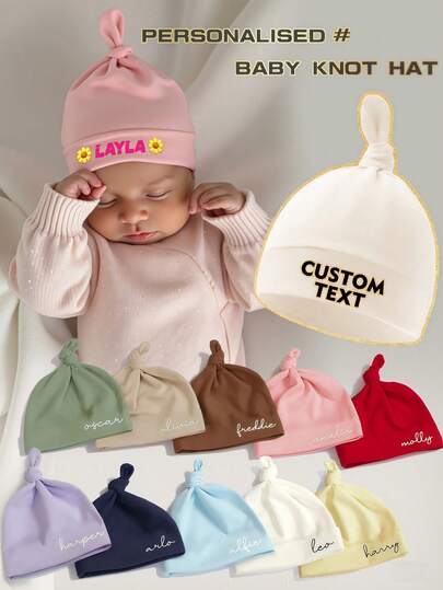 1 chiếc mũ len mềm mại và thoải mái tùy chỉnh cho bé, thích hợp cho bé trai và bé gái sơ sinh từ 0-3 tháng tuổi sử dụng hàng ngày