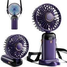 1 pièce Ventilateur à main personnel, avec support de téléphone portable et cordon, petit ventilateur portable, ventilateur de bureau, alimentation par batterie rechargeable USB, affichage numérique LED, 5 vitesses, réglable à 90°, flux d'air de refroidissement puissant et silencieux. Idéal pour l'extérieur, les voyages, le bureau, la maison et la voiture. Ventilateur pliable et portable, parfait pour la Fête des Mères, la Fête des Pères, les diplômés, les anniversaires, les fêtes à Hawaii