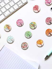 12 Sparkling Tree Of Life Glass Magnets (Random Colors) - Sturdy Refrigerator Art Decoration Set - Sparkling Kitchen, Officeand Craft Enhancer - High QualityCrystal Transparent RefrigeratorWhiteboardCabinet And Dishwasher DesignRefrigerator MagnetCute Tree Refrigerator Magnet Life Storage Cabinet Whiteboard Decoration Magnetic Board Cabinet Classroom Office Compartment Schooldecormini Stuffkitchen Accessariesautumn Home Decorhouse Decor