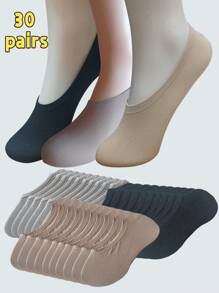 8/15/20/30 Pares de calcetines invisibles de tobillo de unicolor para hombre, transpirables, de secado rápido, anti-olor, suaves, con tela que absorbe la humedad, apropiados para hombres, mujeres, parejas, uso diario, deportes, exterior, primavera, verano, otoño