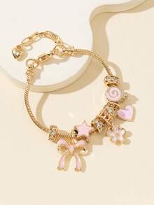 1 Piece Women DIY Bead Pink Bow Love Lollipop Flower Pendant Fashion Accessory - Multicolor - View 14