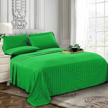 Elegant Comfort, Softest, Coziest 6-Piece Sheet Sets! 1500 Hotel Quality Luxurious Wrinkle Resistant Damask Stripe Bed Sheet Set, Black - Bedding 2025 - Emerald Green - 查看 3