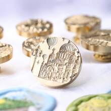 1 Pc Fairy Tale Series Wax Seal Stamp Head, Detachable Solid Brass, Intricate Fairy TalesDesigns (Castle/Rabbit/Bear/Hot Air Balloon/Candy House), Wax Sealed Stamp Head, Fire Paint Seal Head, DIY Craft, Gift Packaging, Envelope Sealing, Party Invitation Letter,Back To School,School Supplies