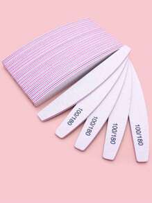 50 pezzi Lime per unghie a strisce di zebra, lime per rimodellare e lucidare le unghie 100/180 grit, lime per unghie a mezzaluna, non si usurano facilmente