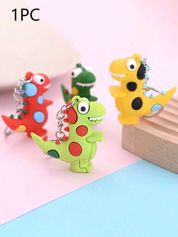 1 Stück Jungen Mädchen Cartoon Silikon süßer Dinosaurier hochwertiger Schlüsselanhänger, Gepäckanhänger, geeignet als kleines Geschenk für Mitschüler und Freunde