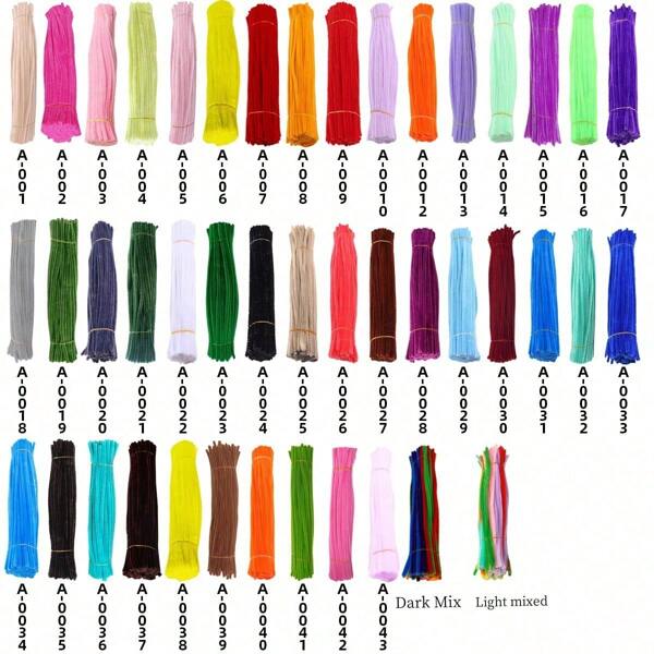 200 piezas Limpiapipas DIY a granel, paquete de valor de tallos de chenilla, limpiapipas de colores a granel, manualidades con limpiapipas, palitos de alambre esponjosos, suministros de arte esponjoso, manualidades con limpiapipas, suministros de tallos de chenilla para decoración y manualidades. [Debido a las condiciones de iluminación y las diferencias en los monitores de las computadoras, es normal que haya pequeñas diferencias de color en las imágenes]