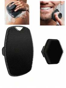 1pc Soft Silicone Exfoliating Brush Cleanser Manual Body Cleansing Scrubber Shower Gentle Massage Bath Brush For Men Home Bathroom Decor Summer Back To School For Beauty Salon Home Bathroom