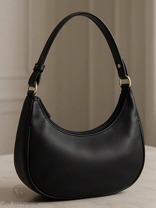Bolsa Feminina Meia Lua Hobo Baguete Pequena Festa Balada Bolsa de mão Bolsa de Ombro Elegante com Zíper Bolsa Feminina Minimalista