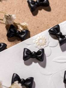 100 件简约 3D 哑光蝴蝶结设计树脂指甲装饰配件，小蝴蝶结指甲饰品指甲用品指甲饰指甲宝石