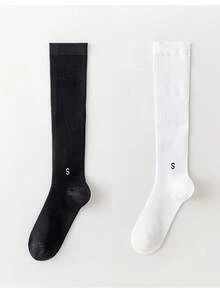 2 Pairs Of Professional Sports Socks Fitness Muscle Compression Socks Women's Pressure Calf Protection Muscle High Socks Professional Fitness Leggings Thin Legs Running Rope Skipping Socks - Multicolor - View 11