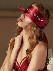 Women's Customized Long Satin Eye Mask, Customized Text Eye Mask, Customized Name, Unique Sexy And Comfortable Sleeping Eye Mask, Two-Color Soft Lace-Up Eye Mask, Personalized Multi-Functional Webbing Eye Mask, A Personalized Gift For Your Girlfriend
