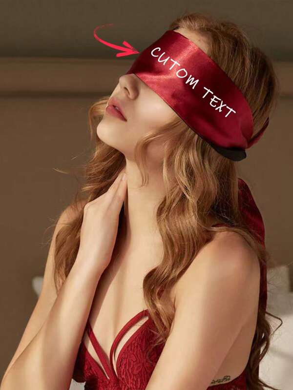 Damen Satin Augenmaske mit Wunschtext, personalisierte Augenmaske mit Namen, einzigartig sexy und bequem zum Schlafen, zweifarige weiche Spitzenaugenmaske, personalisierte multifunktionale Gurtaugenmaske, ein personalisiertes Geschenk für Ihre Freundin