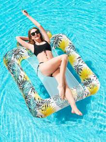 1 buc. Rând plutitor gonflabil cu imprimeu de frunze de fructe pătrate de vară, canapea gonflabilă cu spătar pentru adulți din PVC, placă plutitoare gonflabilă pentru piscină, pat plutitor gonflabil pentru piscină distractivă, scaun plutitor gonflabil pliabil, produse de agrement și divertisment acvatic pentru petreceri de carnaval la piscină, potrivit pentru petreceri la piscină, lac, râu, vacanță la mare, alegere ideală pentru sporturi de agrement acvatic, articole esențiale pentru plajă, accesorii pentru plajă