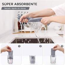 Rollo de Toallas de Microfibra, Paquete de 50, Rollo Microfibra, 25 x 25, Paños de Limpieza de Microfibra, Reutilizable, Ultraabsorbentes, para Coche, Hogar, Cocina (Gris) - rosa - Ver 3