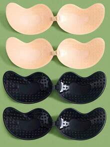 2 Pairs Sticky Bra - Invisible Push Up Bra Backless Strapless Bra, Seamless Front Buckle Bra Underwear Women Self Adhesive Silicone Adhesive, Self-Adhesive Backless Reusable Push Up Nipple Covers, Women's Lingerie & Underwear Accessories - Multicolor - View 12
