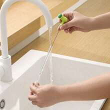 1 Stück kreative erbsenförmige flexible Strohhalmbürste/Edelstahl-Saugerbrüste/Mehrzweck-Becherverschluss-Rillen-Reinigungsbürste