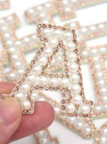 26 Pcs Pearl Rhinestone Letter Iron On Patches A-Z 5models/Styles In 5 Colors, Patch For Bridal Dress Bridesmaid Dress Girl Clothing Shoes Hat Bag Arts Craft