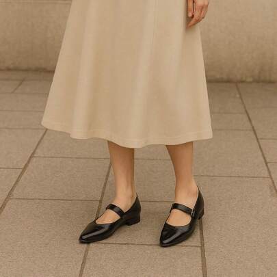 1 Paar Punk-Stil TPU-Schnallen Spitzschuh Flache Schuhe, geeignet für Frühling Sommer Tragen