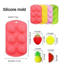 قالب ثلج سيليكون على شكل فاكهة، قالب يدوي على شكل بطيخ وفراولة وشوكولاتة، لاستخدامات الصيف