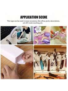 6 件双面胶带 - 工艺双面胶带、剪贴簿用品、摄影、礼品盒、剪贴簿、卡片制作、纸背、办公室和学生 DIY 礼品包装胶带、艺术、工艺品、卡片制作、剪贴簿 - 不防水、木质友好表面、返校必需品、学生用品、返校季节、随机颜色和款式 - 白色 - 查看 7