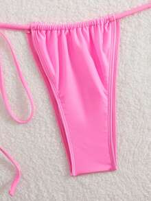 Conjunto de bikini de triángulo de unicolor sexy para playa y verano