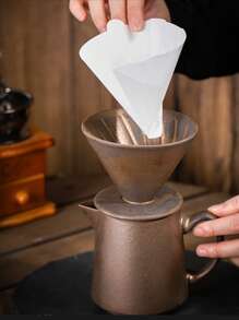 2pcs Ceramic Hand-Drip Coffee Set, Household Filtering Cup, Sharing Pot, Portable Ceramic Coffee Filter Cup, Drip Coffee Maker Set, Japanese Style Coffee Set, Easy To Clean For Office Afternoon Tea Back To School