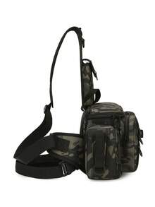 1 件男士多功能户外钓鱼装备包，耐用牛津尼龙鱼竿包，便携式渔具收纳包，带多个挂点和隔层，完美的钓鱼爱好者礼物