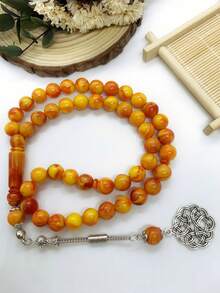 45 件亚克力仿树脂 Tasbih 穆斯林念珠玫瑰经手链项链，适合日常礼拜 - 彩色 - 查看 4