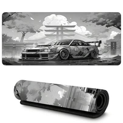 1pc Extended Cool Sports Car Desktop Pad - Durable, Non-Slip Rubber Mount Mouse Pad With High-Definition Green Iris Design, Ideal For Gaming & Office Computers, Laptops - Great Gift For Gamers, Mouse Pads For Desk