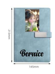 Notizbuch Stifteset mit anpassbarem Logo Schnalle, Lern- und Büroausstattung, Firmenmaterial, Sitzungsprotokollbuch mit individueller Notizblock Unterseite, personalisierter Text, Name, Bild, Schulmaterial, Rückkehr zur Schule