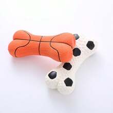 1 Pc, Latex Material, Basketball And Football Bone Toys, Outdoor Chewing And Sound Relief Dogs And Cats Pet Toys