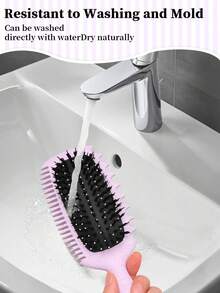 适用于卷发、波浪发和卷曲发的卷发梳 - 气流空心设计，可快速干燥并增强卷发，防毛躁顺发梳，干湿两用，轻巧无拉力梳，适合儿童、青少年和小女孩，非常适合旅行、居家、沙龙，用于定型卷发的梳子