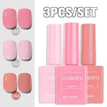 Set de 3 piezas de esmalte de uñas de gel, 0.51oz - 120 colores, arte de uñas de primavera, purpurina semi-permanente, kit de barniz para remojo para manicura y diseño de uñas, un color por frasco