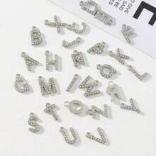 26pcs/Set A-Z Initial Rhinestone Charm Pendant, For Women DIY Earrings, Necklaces, Jewelry Making