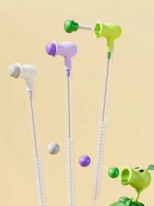 1 Stück kreative erbsenförmige flexible Strohhalmbürste/Edelstahl-Saugerbrüste/Mehrzweck-Becherverschluss-Rillen-Reinigungsbürste