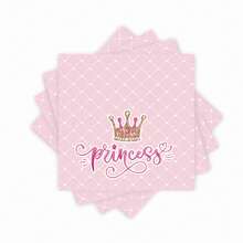 16pcs 13-Inch Expandable Letter And Crown Print Disposable Paper Napkins - Multicolor - View 3