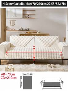1pc Thick Plush Sofa Cushion Cover, All Season Non-Slip Sofa Slipcover, Dust-Proof And Washable, Pet Friendly Protective Cover, Adjustable For Corner Sofa, Bedroom, Office, Living Room 1/2/3/4 Seater